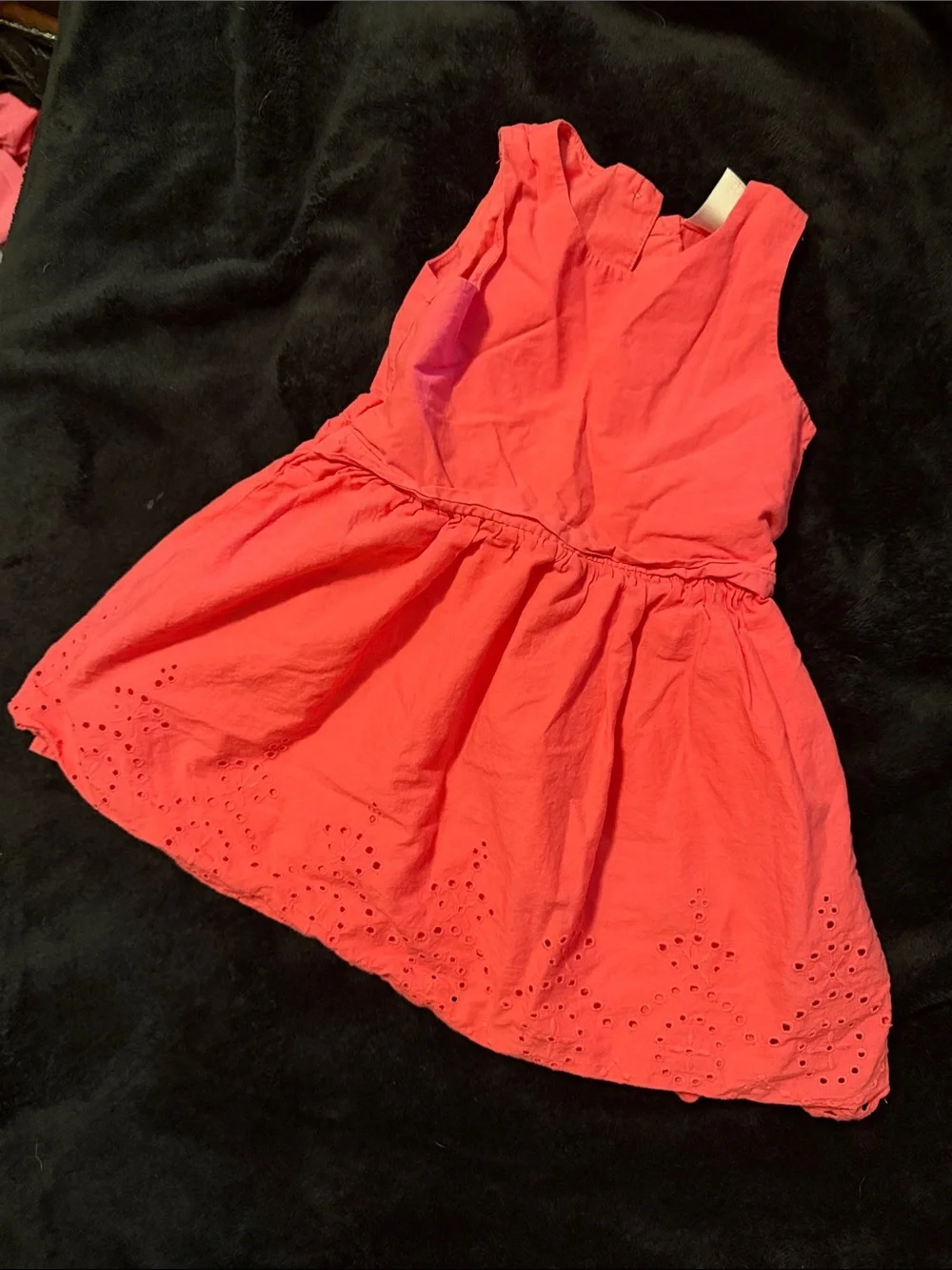 Carter's Coral Sleeveless Eyelet Hem Dress